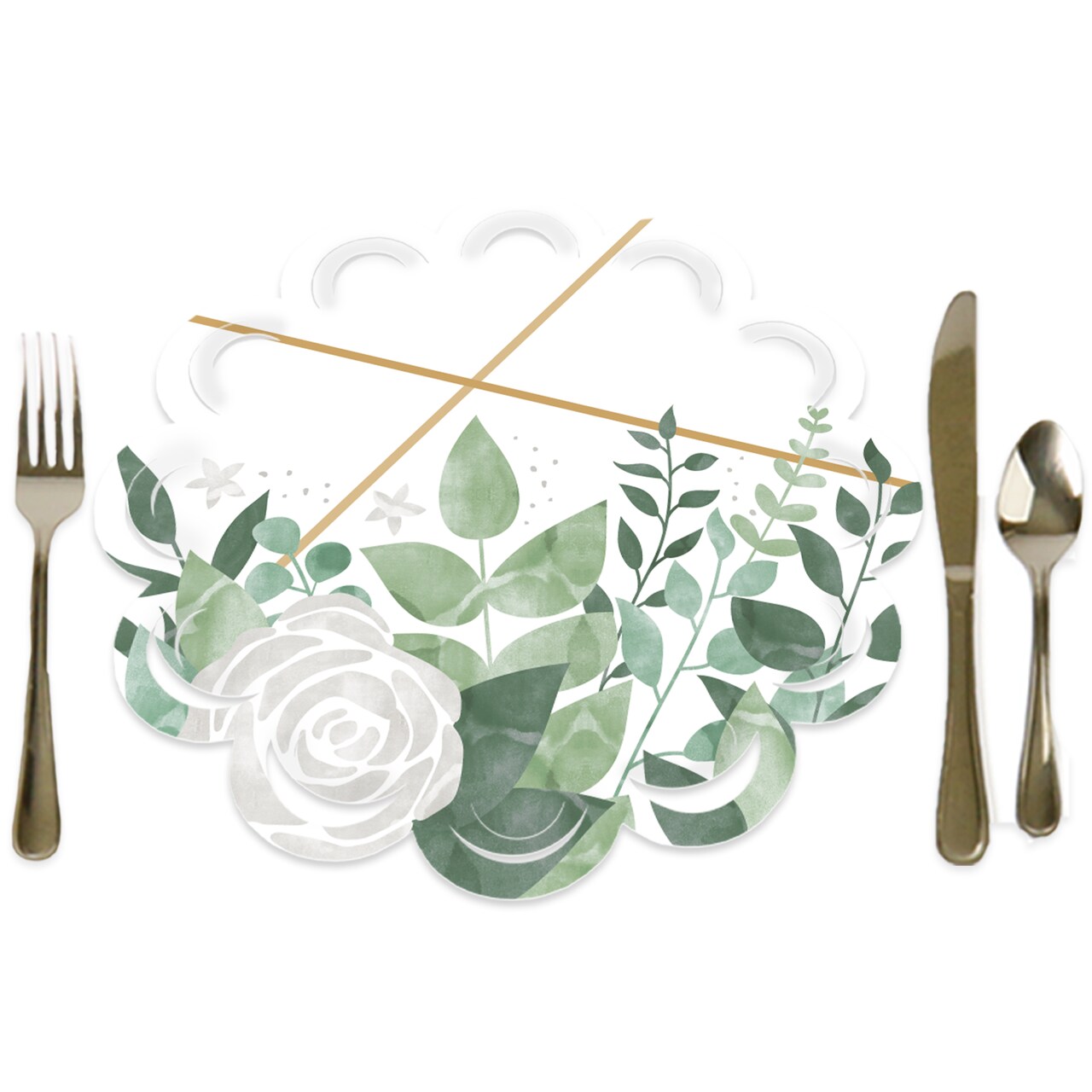 Big Dot of Happiness Boho Botanical - Greenery Party Round Table Decorations - Paper Chargers - Place Setting For 12